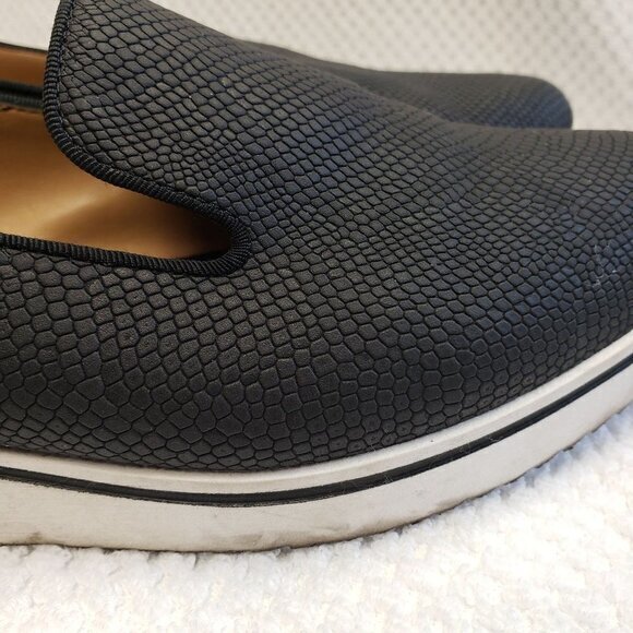 Franco Sarto Flore Black White‎ Academia Reptile Slip-On Womens Shoes Size 8 - Picture 9 of 11